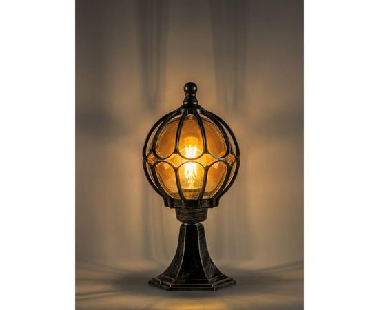 Садово-парковый светильник FERON PL3804 60W 230V E27 220х220х460 мм черное золото, на постамент ОТК 11365 – изображение 2