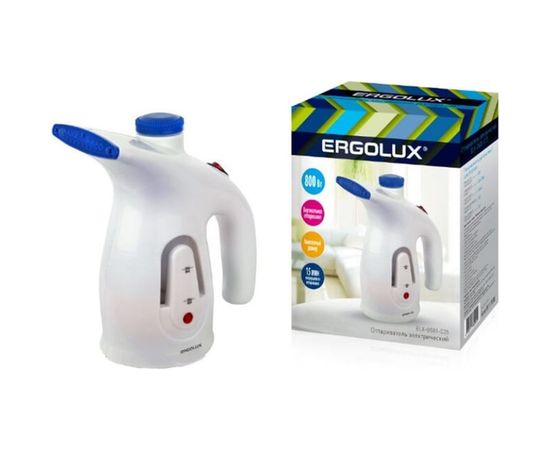 Компактный отпариватель ERGOLUX ELX-GS01-С35 белый/синий 200 мл, 220-240 В, 800 Вт 13973 – изображение 2