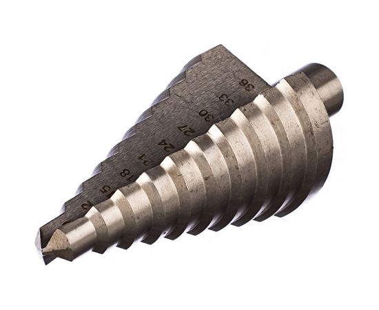 Сверло ступенчатое (9-36 мм; 9 ступеней; HSS) по металлу FIT IT 36399 – изображение 2