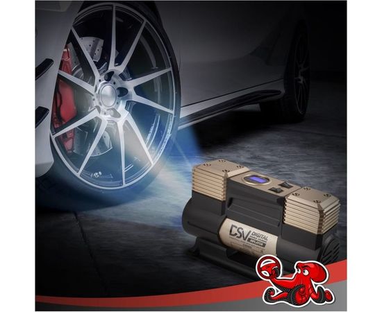 Двухцилиндровый компрессор DSV Smart, с LED фонарем 75 л/мин 12В, цифр. маном, 226000 – изображение 7