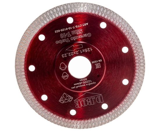 Диск алмазный Ceramic Turbo Slim T-10 (125x1.2x22.23 мм) D.BOR CTS-T-10-0125-022 – изображение 2