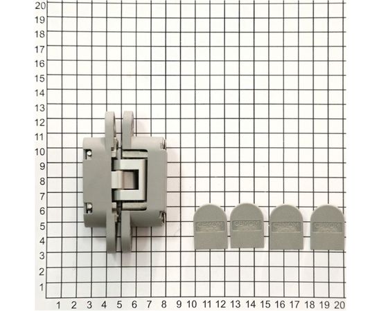 Скрытая петля CEMOM MOATTI ESTETIC 978 3D-ME матовый хром, регулируемая, вес полотна 60кг, 23x95мм 51532 – изображение 3