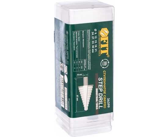 Сверло ступенчатое (9-36 мм; 9 ступеней; HSS) по металлу FIT IT 36399 – изображение 3