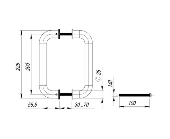 Ручка-скоба Fuaro PH-21-25/200-INOX нержавейка 35827 – изображение 2