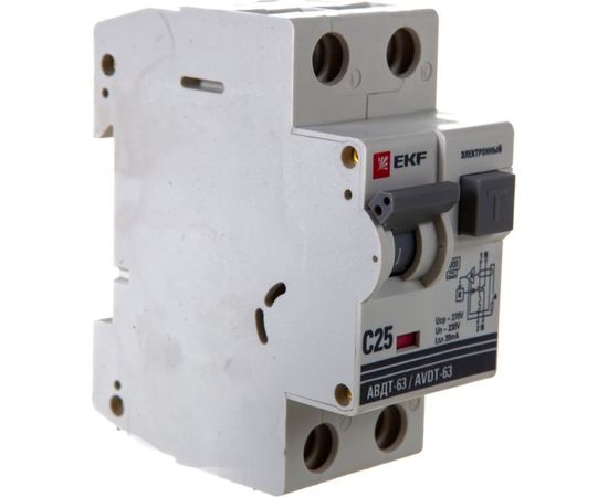 Автоматический дифференциальный выключатель EKF АВДТ-63 25А/30мА 6кА АС DA63-25-30e – изображение 4