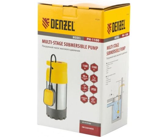 Погружной насос высокого давления DENZEL PH1100 97234 – изображение 4