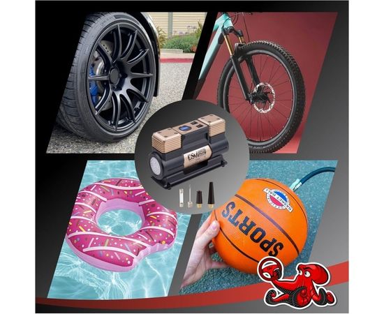 Двухцилиндровый компрессор DSV Smart, с LED фонарем 75 л/мин 12В, цифр. маном, 226000 – изображение 3