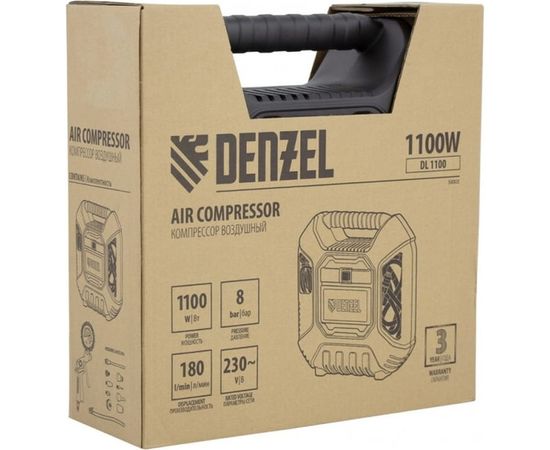 Воздушный компрессор Denzel DL1100 1,1 кВт, 180 л/мин, с набором аксессуаров 58005 – изображение 6