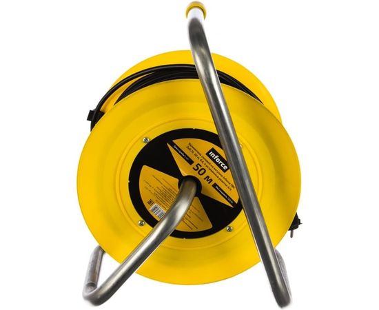 Силовой удлинитель на катушке Inforce К4-О-50 ПВС 2x0.75 50м, 6А, 4 встр. розетки б/з 24050 