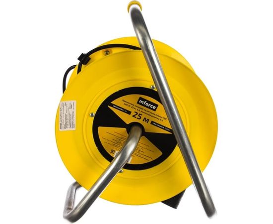 Силовой удлинитель на катушке Inforce К1-О-25 ПВС 2x0.75 25м, 6А, выносная розетка б/з 22025 