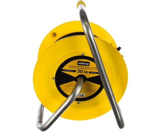 Силовой удлинитель на катушке Inforce К4-О-30 ПВС 2x0.75 30м, 6А, 4 встр. розетки б/з 24030 