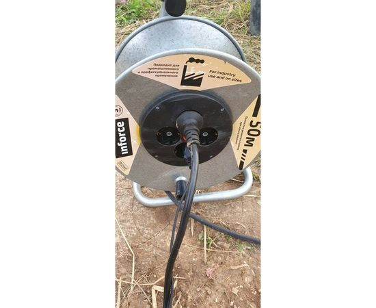 Силовой удлинитель на металлической катушке Inforce К4-Е-50 50 м 4 розетки с з/к 45150 – изображение 23