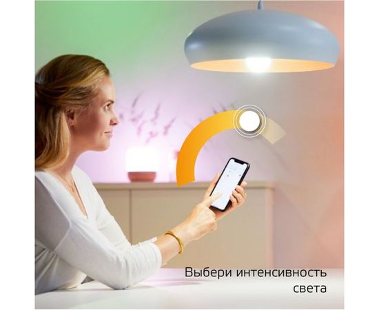 Умная Wi-fi лампочка Gauss, Smart Light DIM E27 А60 10 Вт 2700-6500K, диммируемая, управление голосом/смартфоном 1070112 – изображение 2