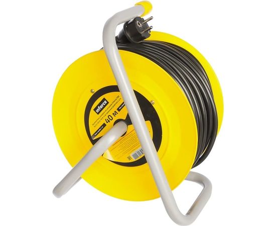 Силовой удлинитель на катушке Inforce К4-Е-40 ПВС 3x1.5 40м 4 розетки 25140 – изображение 2