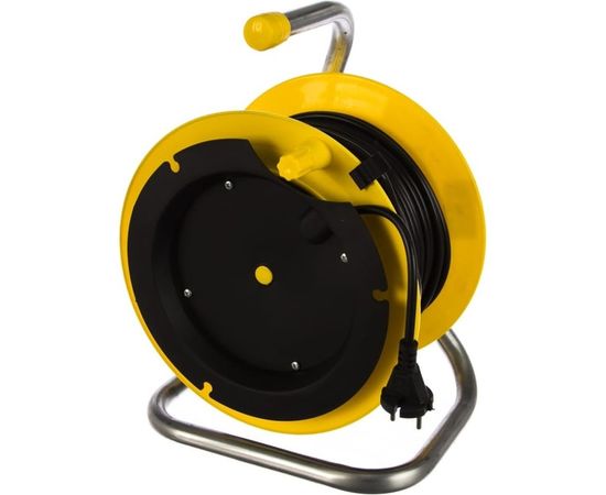 Силовой удлинитель на катушке Inforce К1-О-25 ПВС 2x0.75 25м, 6А, выносная розетка б/з 22025 – изображение 3