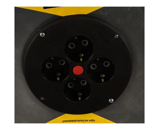 Силовой удлинитель на металлической катушке Inforce К4-Е-30 30 м 4 розетки с з/к 40130 – изображение 3