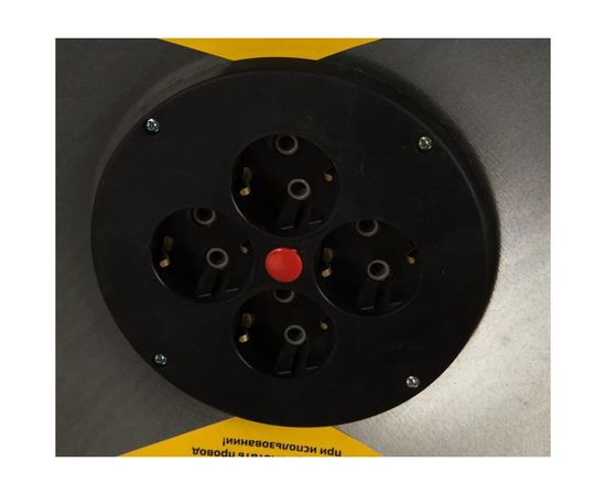 Силовой удлинитель Inforce К4-Е-50 на металлической катушке ПВС 3x1.5 50м 16А, 4 розетки с з/к 40150 – изображение 3