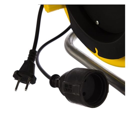 Силовой удлинитель на катушке Inforce К1-О-25 ПВС 2x0.75 25м, 6А, выносная розетка б/з 22025 – изображение 2