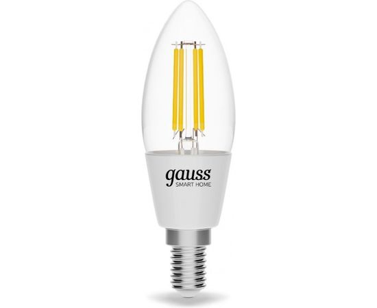 Умная Wi-fi филаментная лампочка Gauss, Smart Light ССТ DIM E14 C37 4,5 Вт 2700-6500K, диммируемая с изменением температуры, управление голосом/смартфоном 1250112 – изображение 10