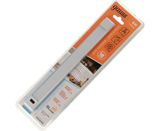 Сенсорный диммируемый светильник GAUSS модель D 6W 400lm 4000K 170-260V 300mm IR 1/10/40 9025531206 