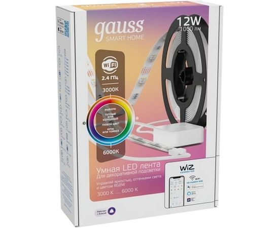 Светодиодная лента Gauss, Smart Home тип RGBW CCT+DIM 3м 1/20 5010122 