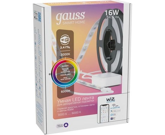 Светодиодная лента Gauss, Smart Home RGBW тип CCT+DIM 5м 1/20 5020122 