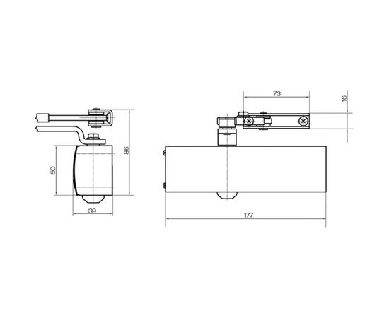 Доводчик GEZE TS1500 EN3/4 Braun коричневый в комплекте с тягой 68673 – изображение 4