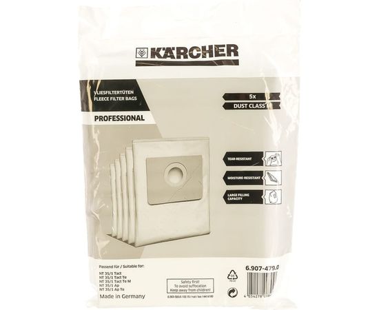 Мешки (5 шт; 35 л) для пылесосов Karcher 6.907-479 – изображение 2