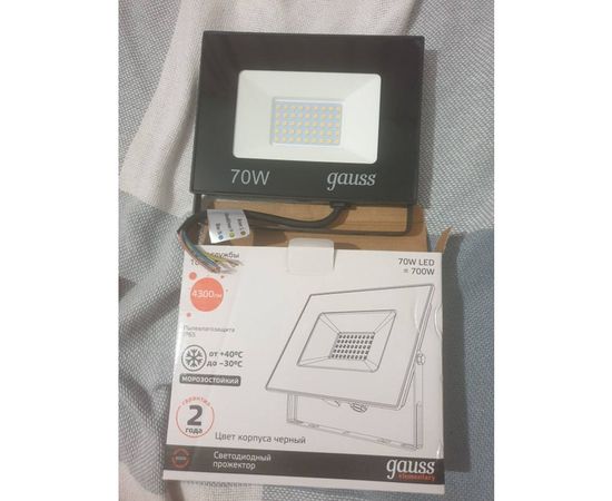 Светодиодный прожектор Gauss Elementary 70W 7150lm 3000К 175-265V IP65 черный LED 1/10 SQ613527170 – изображение 7