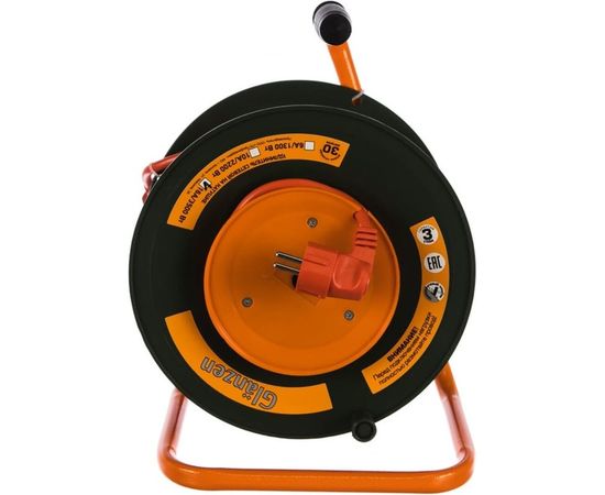 Силовой сварочный удлинитель на катушке с выносной розеткой ПВС 2х2,25 EB-30-010 GLANZEN 00-00000212 