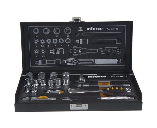 Набор инструментов 18 предметов 1/4" Inforce 06-07-13 