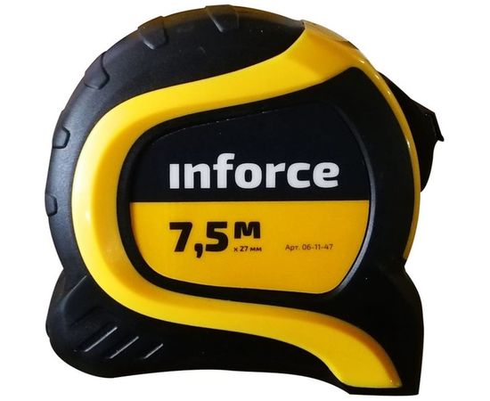 Измерительная рулетка с нейлоновой лентой и магнитным зацепом 7.5x27мм Inforce 06-11-47 