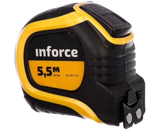 Измерительная рулетка с нейлоновым ярким покрытием и магнитным зацепом 5.5x27мм Inforce 06-11-48 