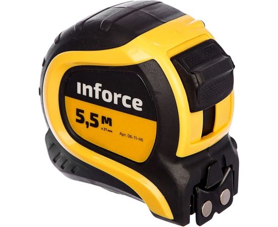 Измерительная рулетка с нейлоновой лентой и магнитным зацепом 5.5x27мм Inforce 06-11-46 