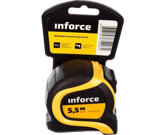 Измерительная рулетка с нейлоновой лентой и магнитным зацепом 5.5x27мм Inforce 06-11-46 – изображение 11
