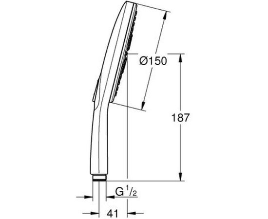 Ручной душ Grohe RainShower SmartActive 150, круглый, 3 режима струи, 9.5 л/мин 26554LS0 – изображение 2