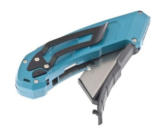 Нож 130 мм, алюминиевый корпус, выдвижное трапецевидное лезвие 18 мм GROSS 78899 – изображение 3