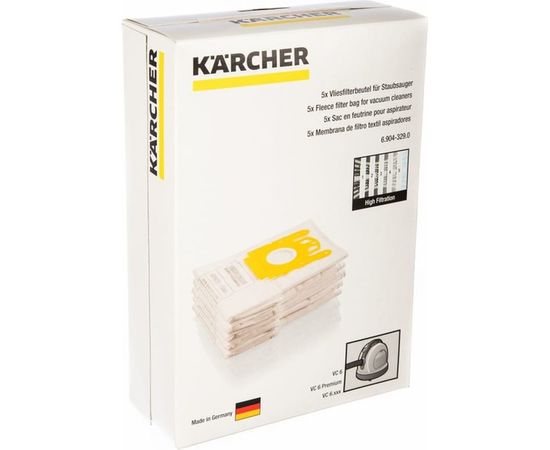 Фильтр-мешок из нетканого материала 5 шт. для пылесосов VC 6100; VC 6200; VC 6300 Karcher 6.904-329 – изображение 2