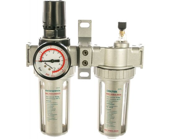 Набор аксессуаров Kraftool Industrie Qualitat для пневмосистем манометр влагоотделитель смазчик 06505 