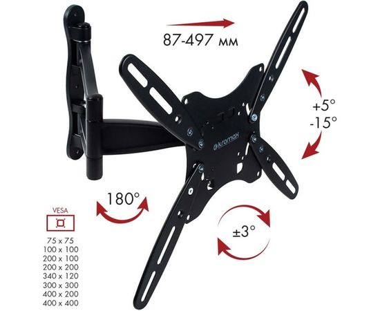 TV кронштейн Kromax TECHNO 5 grey 20075 – изображение 5