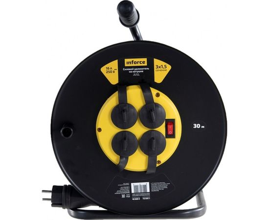 Силовой удлинитель на катушке Inforce 4 гнезда, с/з КГт 3х1,5 16A 30м IP44 09-15-01 – изображение 11