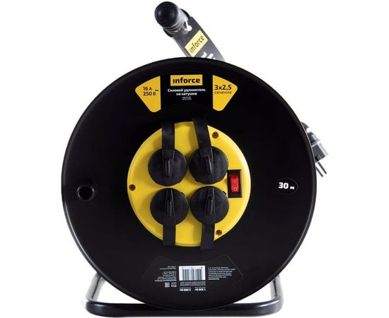 Силовой удлинитель на катушке Inforce 4 гнезда, с/з КГт 3х2,5 16A 30м IP44 09-15-03 – изображение 8