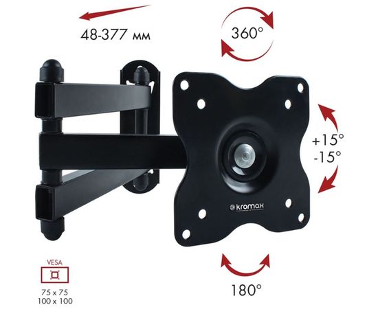 TV кронштейн Kromax DIX 15 black 20202 – изображение 9