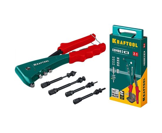 Комбинированный заклепочник в кейсе KRAFTOOL Combo2-M6 31180 – изображение 5