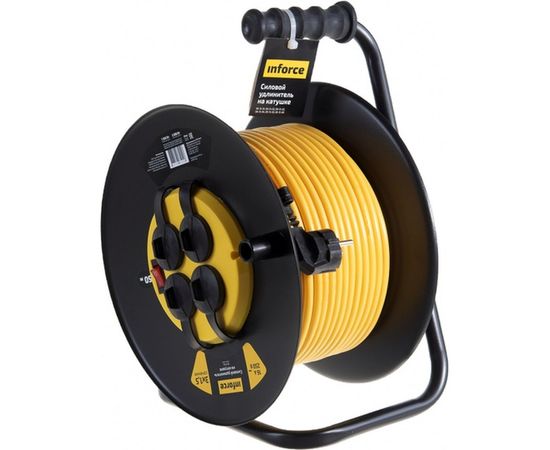 Силовой удлинитель на катушке Inforce 4 гнезда, с/з ПВС 3х1,5 16A 50м IP44 09-15-06 – изображение 8