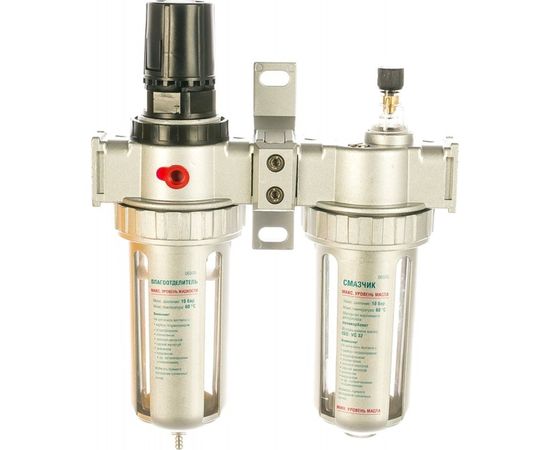 Набор аксессуаров Kraftool Industrie Qualitat для пневмосистем манометр влагоотделитель смазчик 06505 – изображение 2