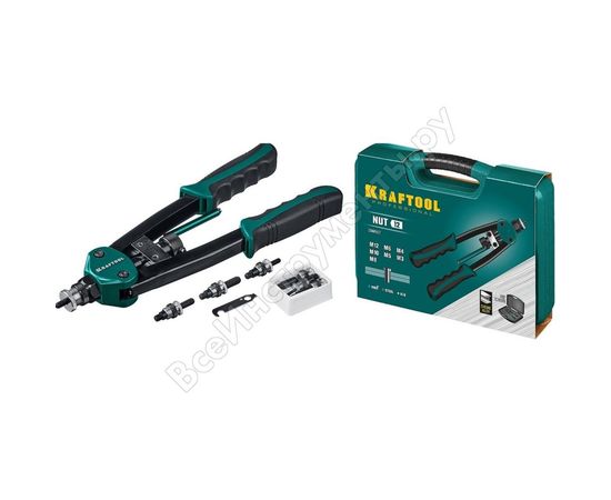 Резьбовой двуручный заклепочник Kraftool NUT-12 в кейсе, для резьбовых заклепок М3-М12 31183 – изображение 4