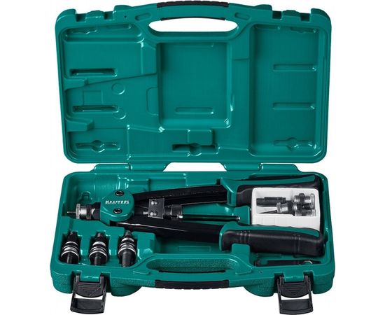 Резьбовой двуручный заклепочник Kraftool NUT-12 в кейсе, для резьбовых заклепок М3-М12 31183 – изображение 3