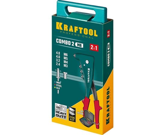 Комбинированный заклепочник в кейсе KRAFTOOL Combo2-M6 31180 – изображение 4