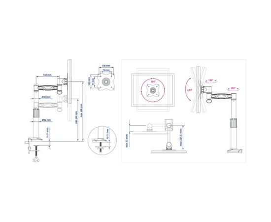 Кронштейн для мониторов Kromax OFFICE 1 grey 20030 – изображение 4